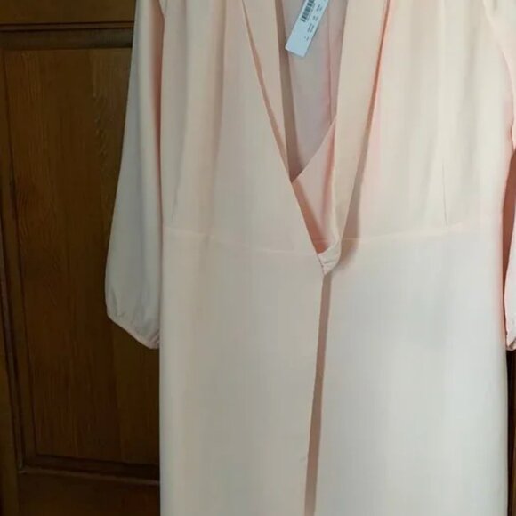 NWT J. Crew Sz 4 True Wrap Dress 365 Crepe Pink Tie Waist Long Sleeves - Picture 2 of 4